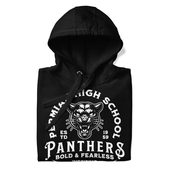 Neatly folded Permian High School Panthers Black Premium Unisex Hoodie 206