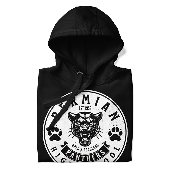 Neatly folded Permian High School Panthers Black Premium Unisex Hoodie 215