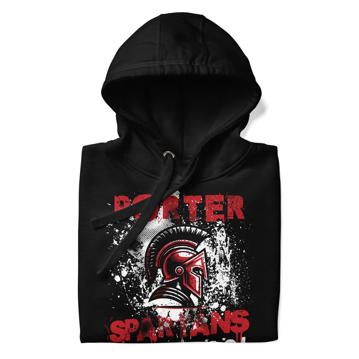 Neatly folded Porter High School Spartans Black Premium Unisex T-shirt 205