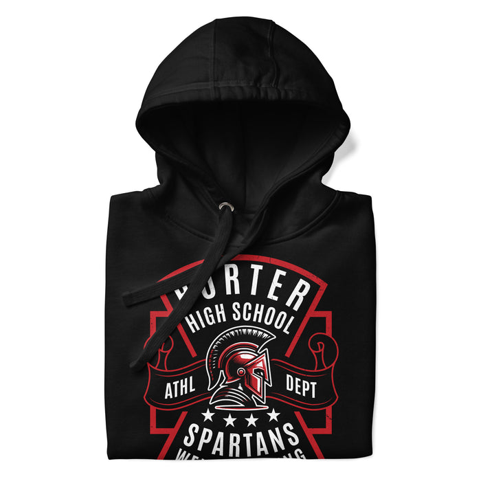 Neatly folded Porter High School Spartans Black Premium Unisex T-shirt 207