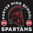 Close-up view of Porter High School Spartans Black Premium Unisex T-shirt 208