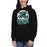 Woman wearing Reagan High School Rattlers Premium Black Hoodie 202