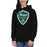 Woman wearing Reagan High School Rattlers Premium Black Hoodie 225