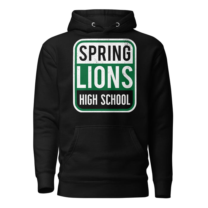 Spring High School Lions Black Premium Unisex Hoodie 001