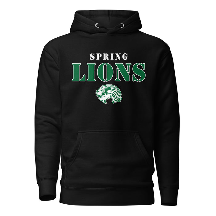 Spring High School Lions Black Premium Unisex Hoodie 222