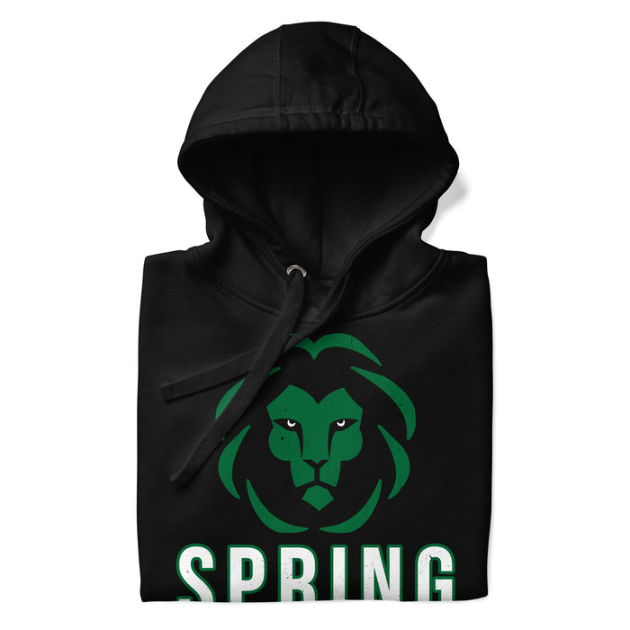 Neatly folded Spring High School Lions Black Premium Unisex Hoodie 226