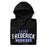 Neat folded view of St. Frederick High School Warriors Black Premium Unisex Hoodie 021