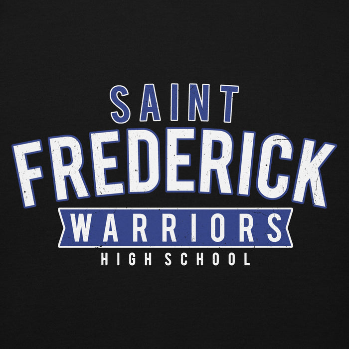 Close-up view of St. Frederick High School Warriors Black Premium Unisex Hoodie 021