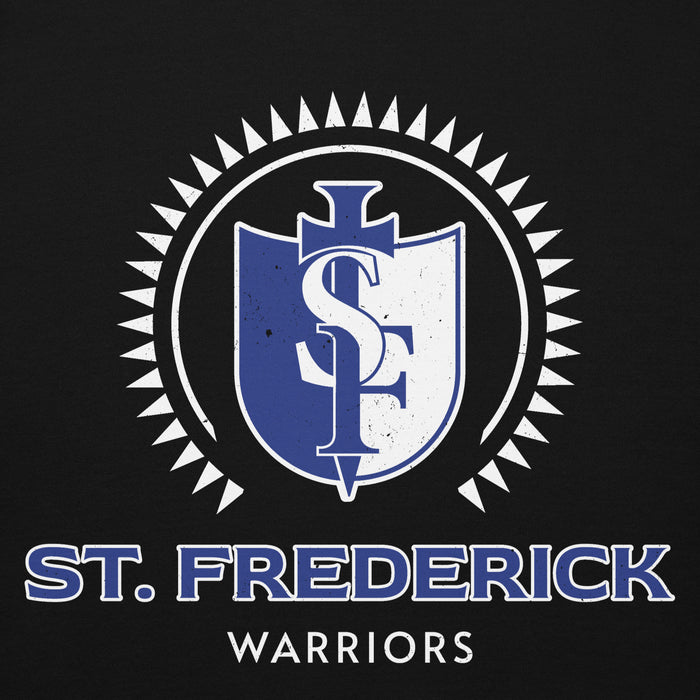 Close-up view of St. Frederick High School Warriors Black Premium Unisex Hoodie 226