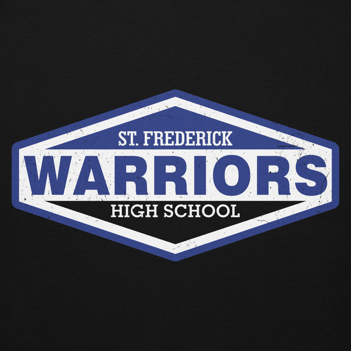 Close-up view of St. Frederick High School Warriors Black Premium Unisex Hoodie 009