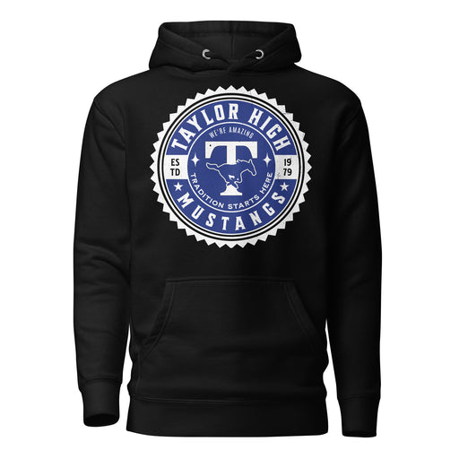 Taylor High School Mustangs Black Premium Unisex Hoodie 203