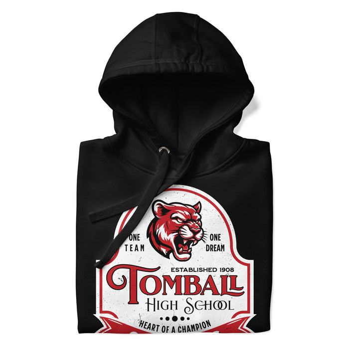 Neatly folded Tomball High School Cougars Black Premium Unisex Hoodie 219