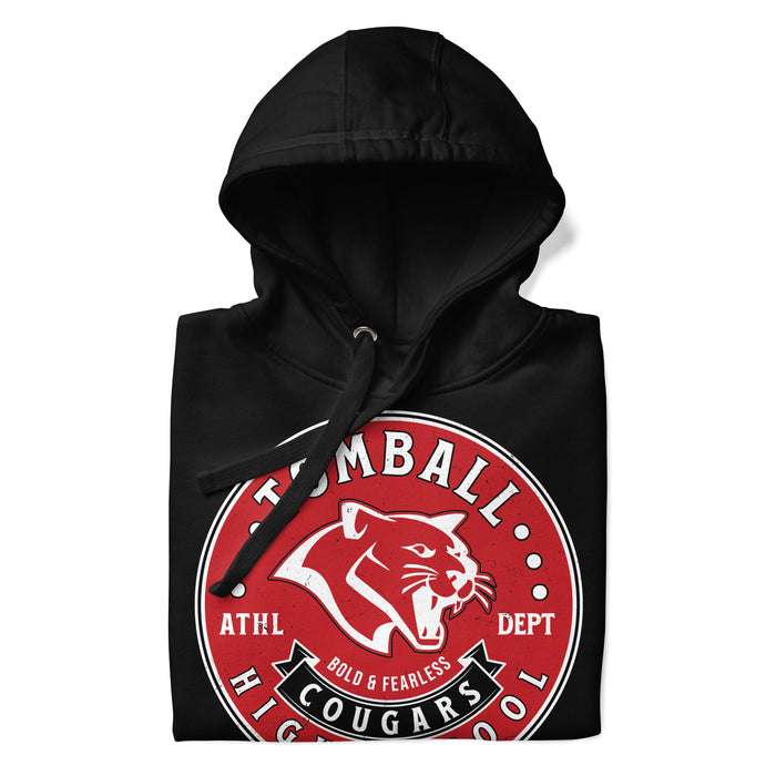 Neatly folded Tomball High School Cougars Black Premium Unisex Hoodie 215