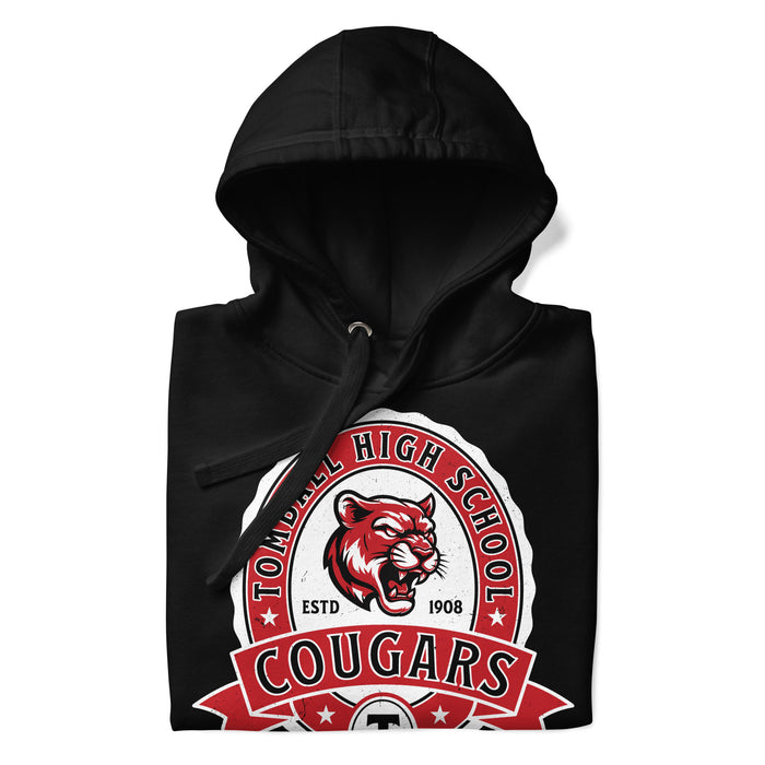 Neatly folded Tomball High School Cougars Black Premium Unisex Hoodie 212