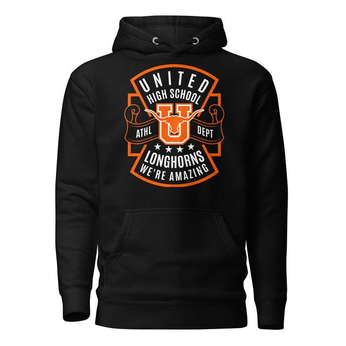 United High School Longhorns Black Premium Unisex Hoodie 207