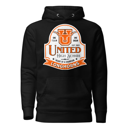 United High School Longhorns Black Premium Unisex Hoodie 219