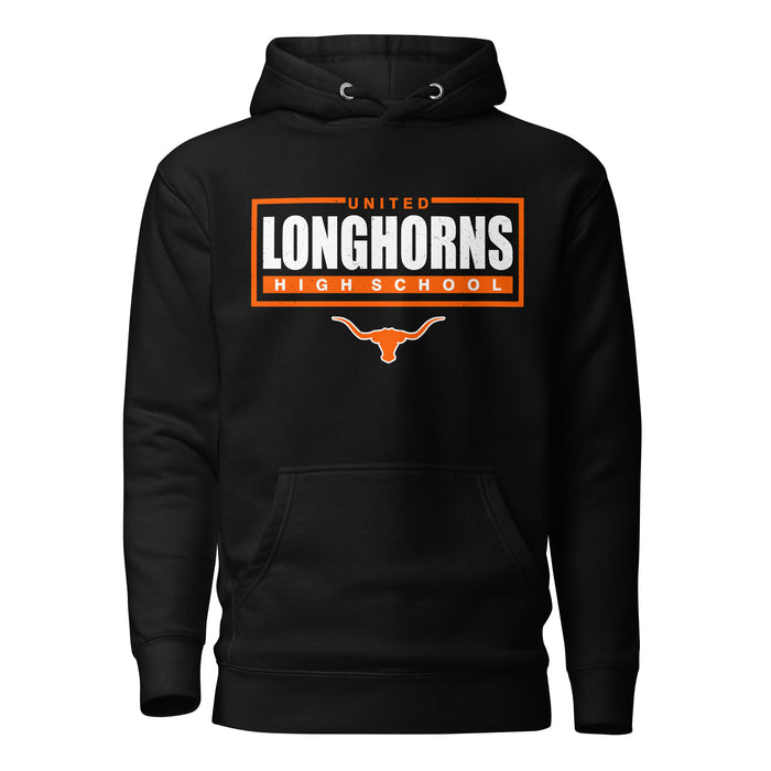 United High School Longhorns Black Premium Unisex Hoodie 049