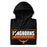 Neatly folded view of United High School Longhorns Black Premium Unisex Hoodie 049