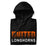 Neatly folded view of United High School Longhorns Black Premium Unisex Hoodie 024