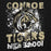 Close-up view of Conroe High School Tigers Black Premium Unisex Hoodie 205