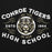 Close-up view of Conroe High School Tigers Black Premium Unisex Hoodie 230
