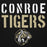 Close-up view of Conroe High School Tigers Black Premium Unisex Hoodie 017