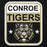 Close-up view of Conroe High School Tigers Black Premium Unisex Hoodie 001