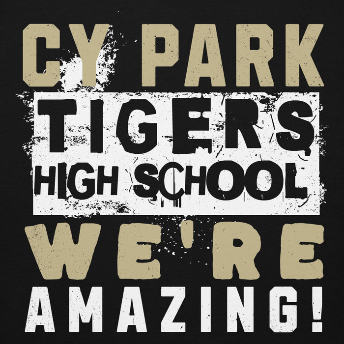 Close-up view of Cypress Park High School Tigers Black Premium Unisex Hoodie 231