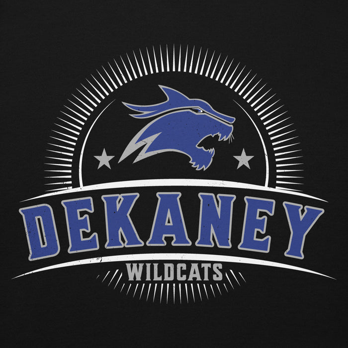 Close-up view of Dekaney High School Wildcats Black Premium Unisex Hoodie 221