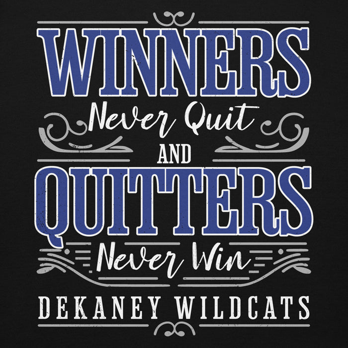 Close-up view of Dekaney High School Wildcats Black Premium Unisex Hoodie 237