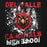 Close-up view of Del Valle High School Cardinals Black Premium Unisex Hoodie 205
