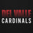 Close-up view of Del Valle High School Cardinals Black Premium Unisex Hoodie 024