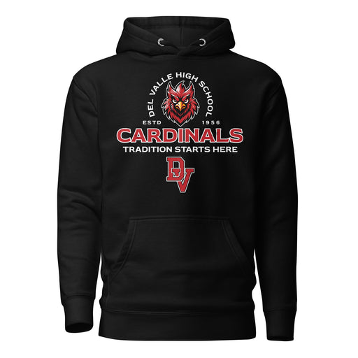 Del Valle High School Cardinals Black Premium Unisex Hoodie 222
