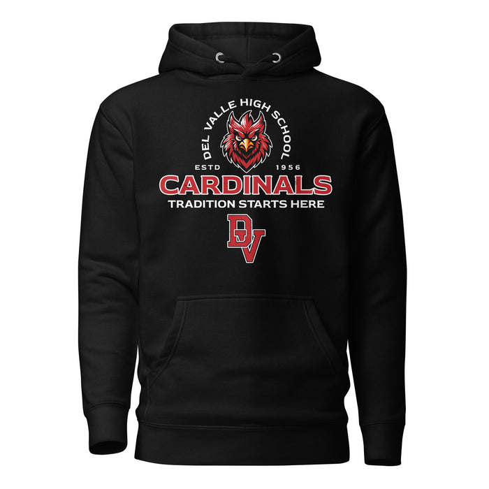 Del Valle High School Cardinals Black Premium Unisex Hoodie 222