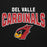 Close-up view of Del Valle High School Cardinals Black Premium Unisex Hoodie 234