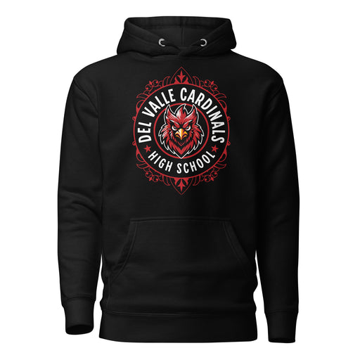 Del Valle High School Cardinals Black Premium Unisex Hoodie 227