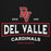 Close-up view of Del Valle High School Cardinals Black Premium Unisex Hoodie 202