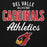 Close-up view of Del Valle High School Cardinals Black Premium Unisex Hoodie 034