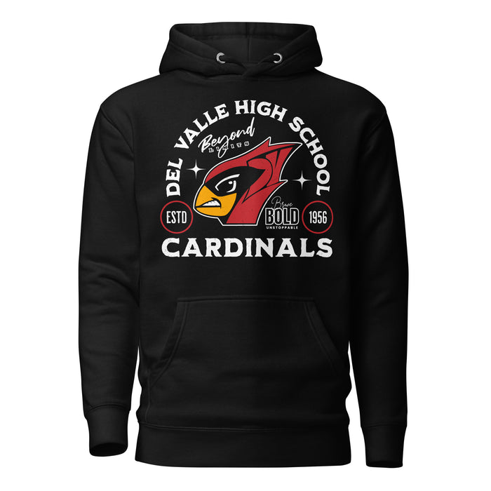 Del Valle High School Cardinals Black Premium Unisex Hoodie 208