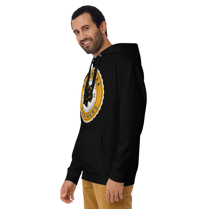 Man wearing a Klein Oak High School Panthers Premium Black Hoodie 205