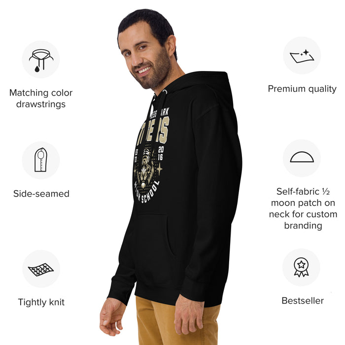 Man wearing Cypress Park High School Tigers Black Premium Unisex Hoodie 204