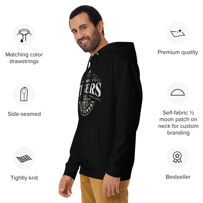 Man wearing Cypress Park High School Tigers Black Premium Unisex Hoodie 211