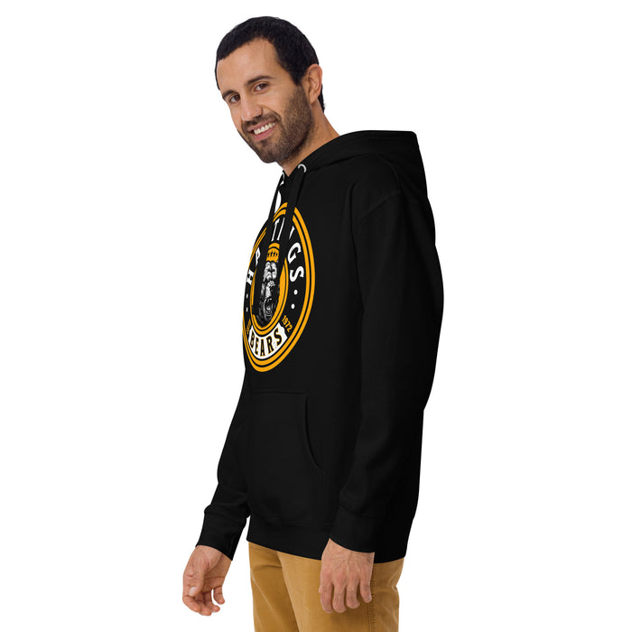 Man wearing Hastings High School Bears Black Premium Unisex Hoodie 220