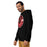 Man wearing Del Valle High School Cardinals Black Premium Unisex Hoodie 239