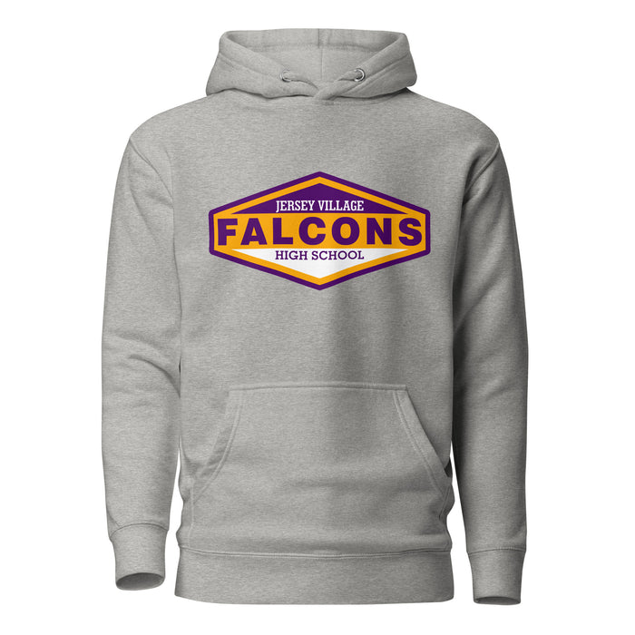 Jersey Village Falcons Premium Grey Hoodie - Design 09