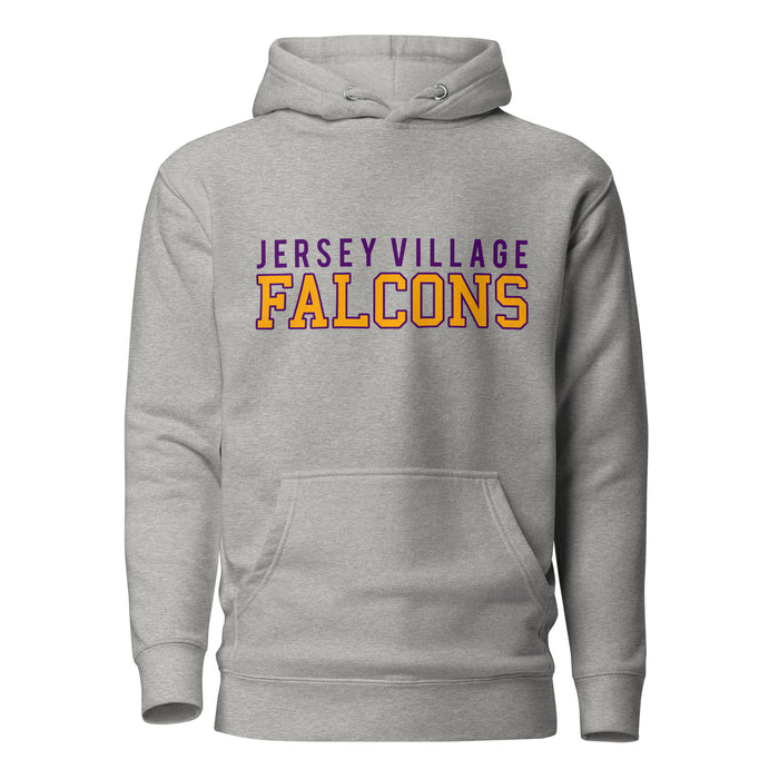 Jersey Village Falcons Premium Grey Hoodie - Design 10