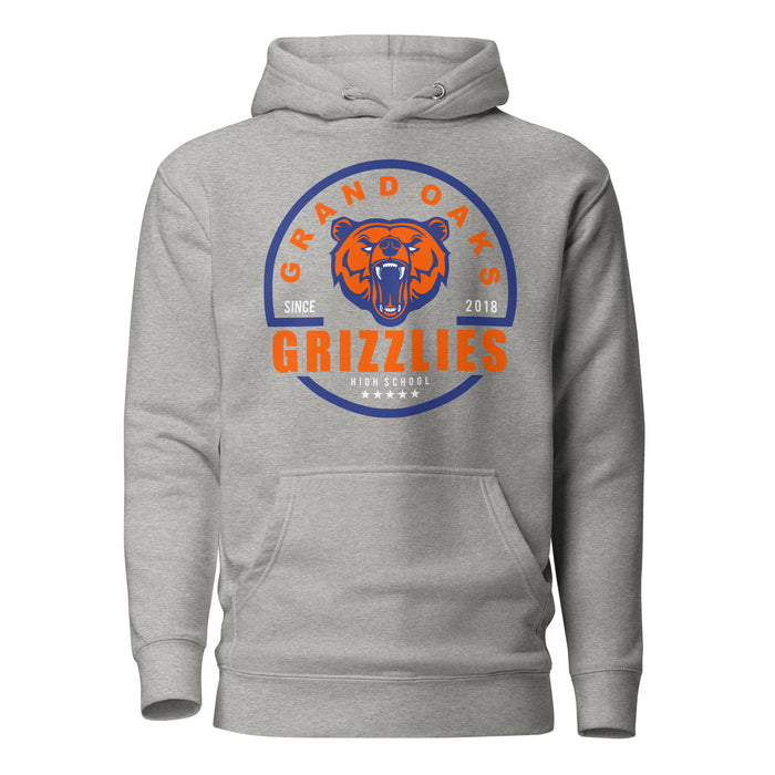 Grand Oaks High School Grizzlies Carbon Grey Premium Hoodie 04