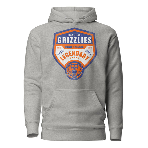 Grand Oaks High School Grizzlies Carbon Grey Premium Hoodie 14