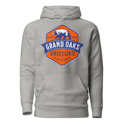 Grand Oaks High School Grizzlies Carbon Grey Premium Hoodie 15