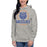 Woman wearing a Grand Oaks High School Grizzlies Carbon Grey Premium Hoodie 18